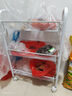 美潮小推車(chē)置物架落地多功能廚房果蔬菜籃子多層零食收納架可移動(dòng)架子 白色網(wǎng)框-三層【旗艦金屬】 曬單實(shí)拍圖