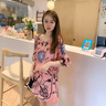 NPZ 運動休閑套裝女夏季薄款時尚洋氣闊腿短褲雪紡休閑服兩件套 粉色套裝 M 曬單實拍圖