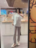 莫代爾灰色冰絲運(yùn)動(dòng)褲女夏季薄款高腰寬松顯瘦束腳褲直筒休閑防蚊防曬褲 淺灰 S碼【建議80-95斤】 曬單實(shí)拍圖