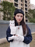 途尊秋冬手套女冬保暖卡通可愛(ài)爪貓咪防寒半指翻蓋加絨毛絨學(xué)生寫(xiě)字 奶白色貓咪 曬單實(shí)拍圖