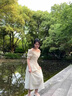 RUIQIUER連衣裙女夏季新款女裝法式感溫柔茶歇一字肩顯瘦氣質(zhì)仙女裙子 圖片色 S 曬單實(shí)拍圖