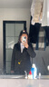 汐蔓嬌職業(yè)裝女裝套裝小西裝外套女面試正裝春秋季西服女士氣質(zhì)商務(wù)工裝 有蓋西裝+白襯衫 3XL 碼（重130-140） 曬單實(shí)拍圖