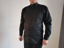 開(kāi)開(kāi)立領(lǐng)男士襯衫黑色長(cháng)袖商務(wù)休閑秋季新款小領(lǐng)男時(shí)尚襯衣 F665立領(lǐng) 42 曬單實(shí)拍圖