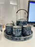 器酋青花瓷大容量提梁壺茶具套裝陶瓷茶壺茶杯茶盤(pán)整套涼水壺送禮盒裝 萬(wàn)花冰裂紋青花提梁壺禮盒套裝 曬單實(shí)拍圖