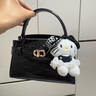 CHARLES&KEITH鱷魚(yú)紋凱莉包手提斜挎婚包包女包生日禮物CK2-50270880-1 Black黑色 S 曬單實(shí)拍圖
