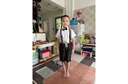 奧蒙威男童禮服兒童襯衣背帶褲套裝花童西服合唱主持鋼琴演出服LB20023 黑色四件套 140 曬單實拍圖