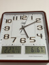 康巴丝（Compas）挂钟客厅 万年历温湿度时钟 简约日历石英钟表挂墙2984 木纹色 实拍图