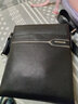 頭層牛皮 老人頭男包 男士休閑單肩斜挎包 出差業(yè)務(wù)功能小背包ipad 3A黑色 曬單實(shí)拍圖