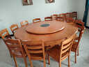 巴比松新中式實(shí)木餐桌椅組合家用圓桌帶轉盤(pán)10/12人帶電磁爐包廂大飯桌 2.0米+14椅帶電磁爐（顏色備注） 曬單實(shí)拍圖