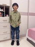 G.duck男童襯衫春秋款2023新款兒童襯衣中大童休閑上衣童裝男孩開(kāi)衫外套 豆綠色長(cháng)袖 150 (建議身高140cm 12-13歲)cm 曬單實(shí)拍圖