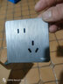 德力西（DELIXI）拉絲開關(guān)插座面板電工電料86型裝修家用墻壁電源全屋套餐822灰色 10只斜五孔套裝 曬單實(shí)拍圖