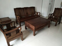 王木匠 紅木家具 非洲雞翅木（學(xué)名：非洲崖豆木）中式客廳沙發(fā)組合茶幾家具古典雕花沙發(fā) 沙發(fā)1+1+3/ 5件套 組合 曬單實(shí)拍圖