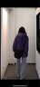LDBE連帽衛衣女秋冬加絨oversize美式復古高級感港味chic外套設計感潮 紫色【秋冬加絨】 M（95斤以?xún)龋?曬單實(shí)拍圖
