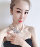 瑪汀薇思水晶耳釘女英國(guó)珠寶奢侈紫羅蘭大花朵耳飾時(shí)尚飾品年會(huì)禮物 白色 曬單實(shí)拍圖
