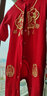 傳樂(lè )星（CHUANLEXING）嬰兒衣服滿(mǎn)月百天唐裝春秋款男女寶寶周歲一歲抓周禮服連體衣 刺繡唐裝（春秋長(cháng)款+帽襪） 59 碼(6-10斤/0-3月)滿(mǎn)月 曬單實(shí)拍圖