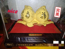 信天游鍍金壽桃擺件絨沙金爺爺奶奶賀壽祝壽禮老人六十七十八十大壽禮品 福壽雙全 中號(hào) 曬單實(shí)拍圖