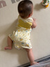 乖奇熊 男女寶寶背心連體衣服夏季純棉嬰兒無(wú)袖哈衣爬服薄款夏裝 米黃/嗡嗡小蜜 80cm 曬單實(shí)拍圖