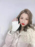 豹潛手套女兒童冬季學(xué)生少女百搭騎行學(xué)習翻蓋露指手套防寒保暖半指 白色蘿卜半指翻蓋手套【1雙】 【雙層設計，加絨保暖】 曬單實(shí)拍圖