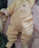 童泰嬰兒連體衣秋冬季薄棉寶寶衣服夾棉家居服哈衣爬服純棉秋裝 灰色 80cm (建議11-18月身高73-83cm) 曬單實(shí)拍圖