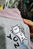 雅鹿少女秋衣秋褲女純棉套裝初中高中生抗菌保暖內衣女大童棉毛衫秋冬 藕紫-小貓（7A抑菌保暖親膚） L （建議80-95斤） 曬單實(shí)拍圖