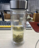 希诺抗菌玻璃杯双层商务办公车载水杯男高档泡茶杯子XN-9607K 410mL 实拍图