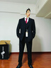 休塔（SUITUP ）【高品質(zhì)】西服男套裝雙排扣高級(jí)感紳士西裝男結(jié)婚禮服正裝三件套 雙排佩納墨黑【上衣+馬甲+褲子】 XL 【50A】 下單可備注褲子碼數(shù) 曬單實(shí)拍圖