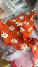 槿城春秋韓版時(shí)尚針織鉤花鏤空三角巾女甜美可愛(ài)少女風(fēng)花朵頭巾潮R032 橘色 【小雛菊三角巾】 曬單實(shí)拍圖