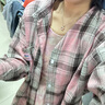 妙奕嘉粉色格子襯衫女外套夏季衣服新款薄款襯衣洋氣上衣開(kāi)衫女款慵懶風(fēng) 復(fù)古粉色撞色格子襯衫 XL 【建議110-120斤】 曬單實(shí)拍圖