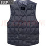 吉普（JEEP）國(guó)際品牌馬甲防寒中老年加厚內(nèi)膽男坎肩爸爸保暖背心羽絨服大碼 黑色  L 100-110斤 曬單實(shí)拍圖