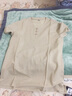 啄木鳥短袖t恤男夏季中國風男士棉麻v領(lǐng)半袖潮體恤上衣服男裝夏裝 卡其色 XL 曬單實拍圖