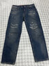 ABLE JEANS【直筒滑板褲】男士褲子重工水洗破洞牛仔褲子男寬松休閑潮流復古 水洗深靛藍 30 /32（62.5-67.5kg） 曬單實(shí)拍圖