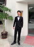 羅蒙西服套裝男士免燙抗皺修身商務(wù)修身正裝西服四件套外套上衣服男裝 二扣黑色西服+西褲+大禮包 XL 曬單實(shí)拍圖