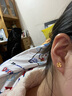 周大生黃金耳飾女足金5G閃耀金碎冰冰小幸運四葉草耳釘七夕禮物送女友 2.08g 足金小幸運耳釘 曬單實拍圖