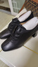 千百度（C.BANNER）粗跟單鞋春夏款通勤漆皮高跟鞋真皮淺口A(yíng)23476910 黑色 36  曬單實(shí)拍圖