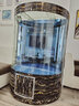 歐寶 歐式半圓魚(yú)缸水族箱 家用 客廳 玻璃生態(tài)金魚(yú)缸隔斷屏風(fēng) 簡(jiǎn)約 1米長(cháng) 曬單實(shí)拍圖