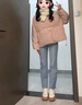 AEMAPE新款學(xué)院風(fēng)連帽牛角扣棉服女2025秋冬新款韓版少女減齡風(fēng)通勤外套 粉色 L (110-125斤拍) 曬單實(shí)拍圖