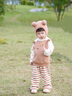 幼歌（YOUGE）【阿克蘇棉】幼歌嬰兒卡通小熊防風(fēng)保暖毛衣復古松緊闊腿褲毛線(xiàn)褲 卡其耳朵熊上衣 90 cm 曬單實(shí)拍圖