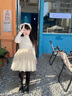 IVY HOUSE常春藤兒童裝女童連衣裙大小童秋季新款經(jīng)典小香風(fēng)氣質(zhì)百搭背心裙 米白 110 56cm 曬單實(shí)拍圖
