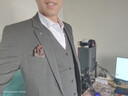 羅蒙西服套裝男商務休閑西裝男三件套男士韓版潮流職業(yè)裝結(jié)婚禮服外套 深灰（西服+西褲+馬甲+襯衫+方巾 54/2XL（140-150斤）+4件禮品 曬單實拍圖