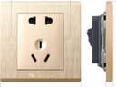 飛雕開(kāi)關(guān)插座拉絲金面板家用86型五孔墻壁帶電源 電視電腦（86型拉絲金） 曬單實(shí)拍圖