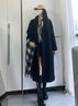 GARNUO燕麥色雙面羊絨大衣女2025秋冬季新款高級(jí)感小個(gè)子加厚羊毛呢外套 黑色 S【85-110斤】 曬單實(shí)拍圖