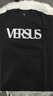VERSUS VERSACE范思哲 男士簡(jiǎn)約純色logo圓領(lǐng)長(zhǎng)袖衛(wèi)衣 黑色BU90627F BJ10390 B1008 M 曬單實(shí)拍圖