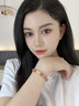 伊生緣貔貅手鏈女男黃金轉(zhuǎn)運(yùn)珠999足金草莓晶小金珠子情侶貔恘手串 大貔貅4粒古法草莓晶 1.3-1.5g 曬單實(shí)拍圖