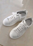 百思圖春商場(chǎng)新款牛皮休閑小白鞋松糕厚底女運動(dòng)板鞋ZWZA3AM4 白銀色（5cm經(jīng)典款） 35 曬單實(shí)拍圖