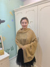 意大利老錢風美拉德色系大地色復古女秋冬外搭提花山羊絨圍巾披肩 落葉金 200cm×90cm 曬單實拍圖