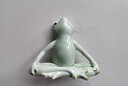 宇軒 創(chuàng  )意茶寵青蛙瑜伽禪意青蛙擺件陶瓷工藝家居簡(jiǎn)約動(dòng)物壁柜裝 青蛙瑜伽冥想青色 曬單實(shí)拍圖