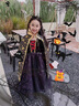 小咔衣濃萬(wàn)圣節兒童服裝女童cosplay巫婆裝扮女孩小惡魔化妝舞會(huì )演出禮服 萬(wàn)圣節黑紫色服裝+帽子+披肩 130 曬單實(shí)拍圖
