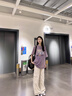 LDBE做舊短袖t恤女夏季2025新款潮牌美式復(fù)古寬松設(shè)計(jì)感小眾上衣體恤 紫色 XL 曬單實(shí)拍圖