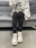 達芙妮內增高老爹鞋女2024新款女鞋百搭鞋子秋冬季保暖厚底休閑運動鞋女 黑色（加絨） 38 曬單實拍圖