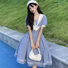 jk制服日系甜美海軍領(lǐng)蝴蝶結收腰顯瘦短袖連衣裙女學(xué)生中長(cháng)款百搭a字裙夏季百褶裙水手服少女溫柔女孩 綠色+蝴蝶結【關(guān)注店鋪送小禮物】 S 曬單實(shí)拍圖